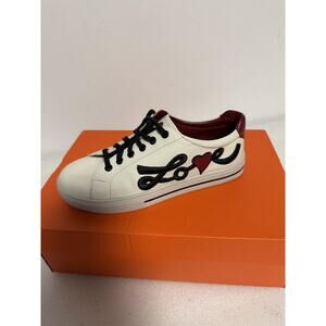 Brighton Shoes Womens Size 7 M Leather Love Heart Lace Up Casual Sneaker